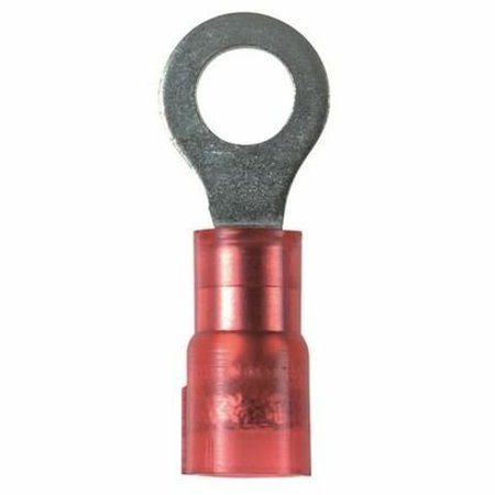 PANDUIT 22-18 AWG Nylon Ring Terminal #4 Stud PK1000, Insulation Color: Red PNF18-4R-M